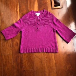 MICHAEL KORS CHUNKY KNIT SWEATER, DARK PINK, SZ M